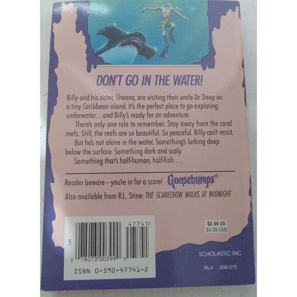 R.L. Stine's Goosebumps Book #19 Deep Trouble Preowned - Picture 2 of 8
